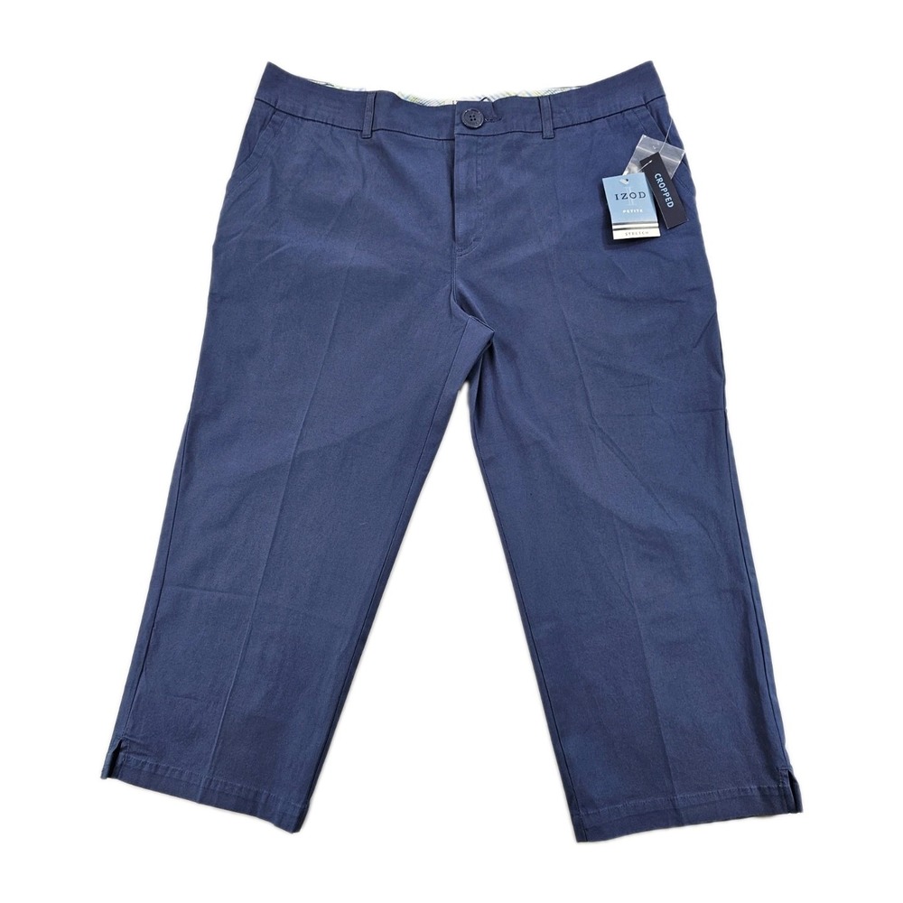 NEW Vtg Y2K IZOD Santa Barbara Cropped Pants Women's 14P Twilight Blue IS522162